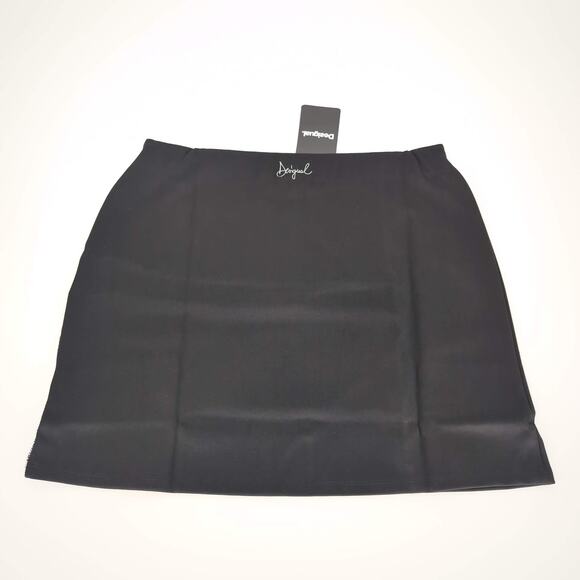 Desigual Women's Kape Black Herringbone Plaid Stetch Mini Skirt - Size L - NWT - Picture 5 of 15